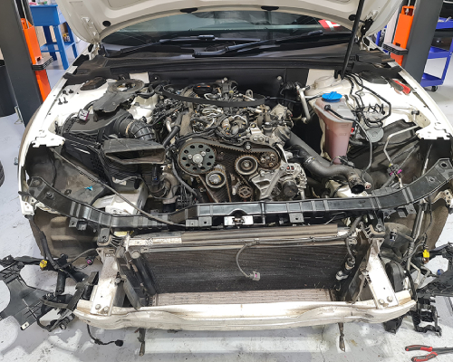 Car Engine Being Replaced